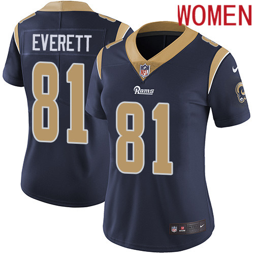 2019 Women Los Angeles Rams #81 Everett dark blue Nike Vapor Untouchable Limited NFL Jersey
